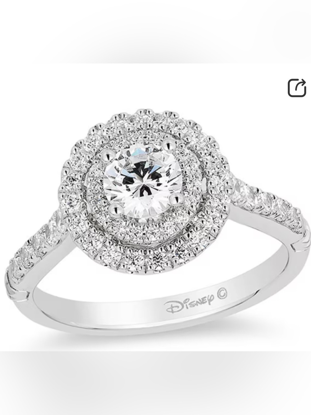 Zales Enchanted Disney Princess 1 CT Diamond Crown Ring 14K Two Tone 7